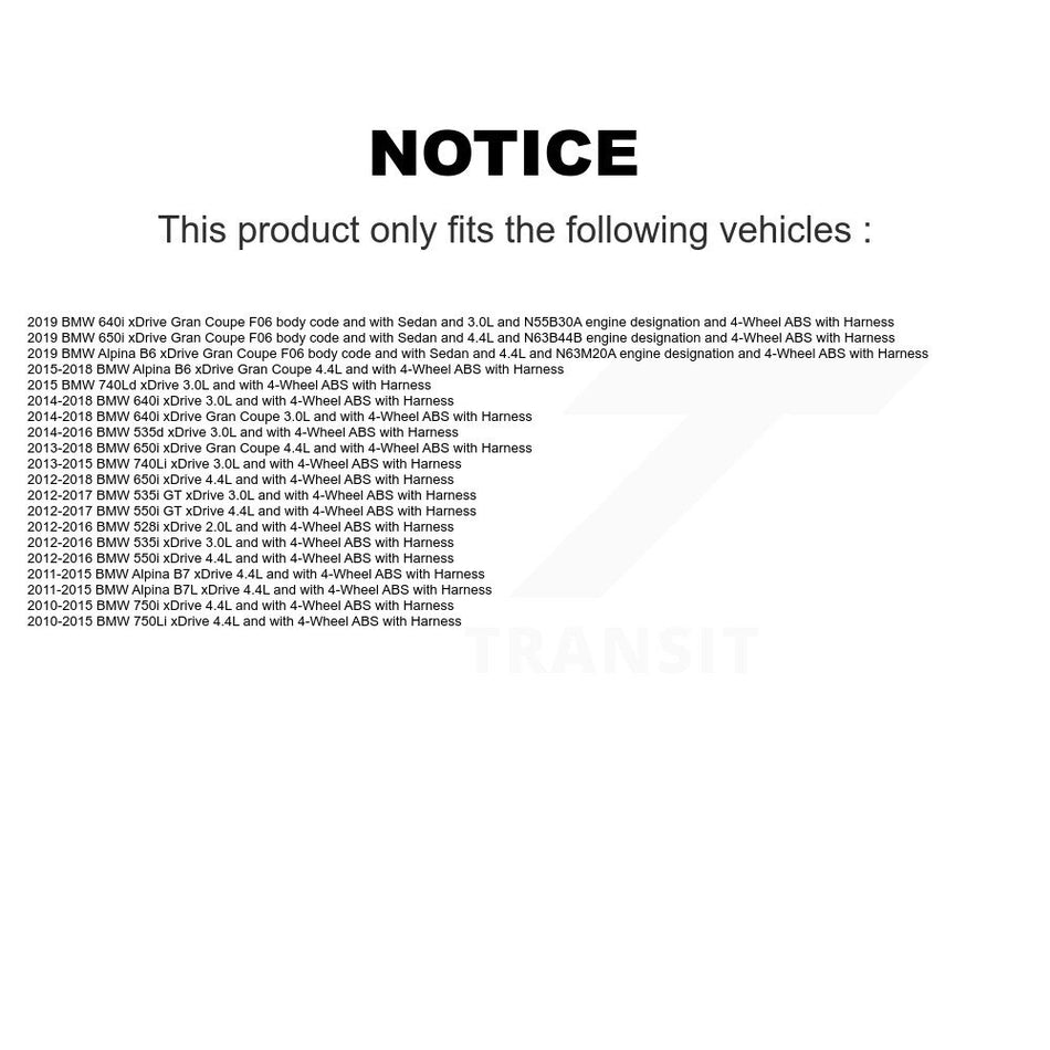 Front Wheel Hub Bearing Sensor Kit For BMW 528i xDrive 535i 750i 535d 650i 750Li Gran GT K7S-100042