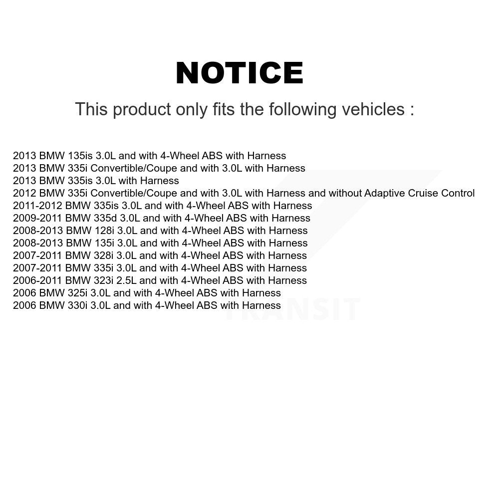 Front Wheel Hub Bearing Sensor Kit For BMW 323i 328i 335i 128i 135i 325i 330i 335is 335d K7S-100049