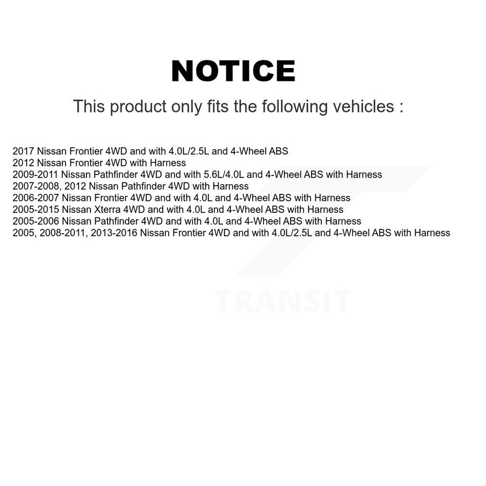 Front Wheel Hub Bearing And Extra ABS Sensor Kit For Nissan Frontier Pathfinder Xterra K7S-100069