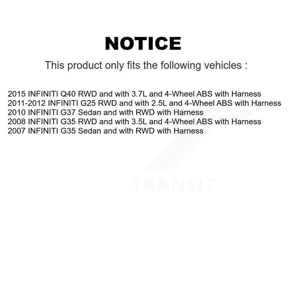 Front Wheel Hub Bearing And ABS Sensor Kit For INFINITI G35 G37 G25 Q40 with Harness K7S-100077