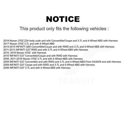Front Wheel Hub Bearing And ABS Sensor Kit For INFINITI G37 Nissan 370Z Q60 K7S-100078