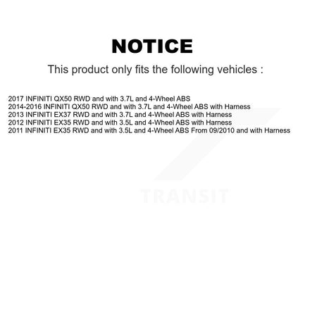 Front Wheel Hub Bearing And ABS Sensor Kit For INFINITI QX50 EX35 EX37 K7S-100079