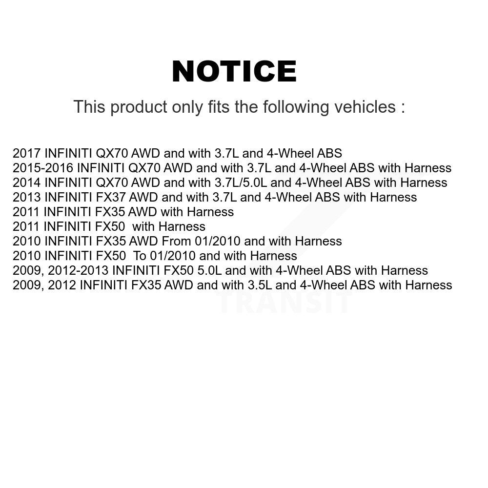 Front Wheel Hub Bearing And ABS Sensor Kit For INFINITI FX35 QX70 FX50 FX37 K7S-100080