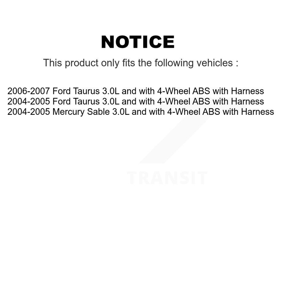 Front Wheel Hub Bearing & Sensor Kit For Ford Taurus Mercury Sable 3.0L with 4-Wheel ABS K7S-100097