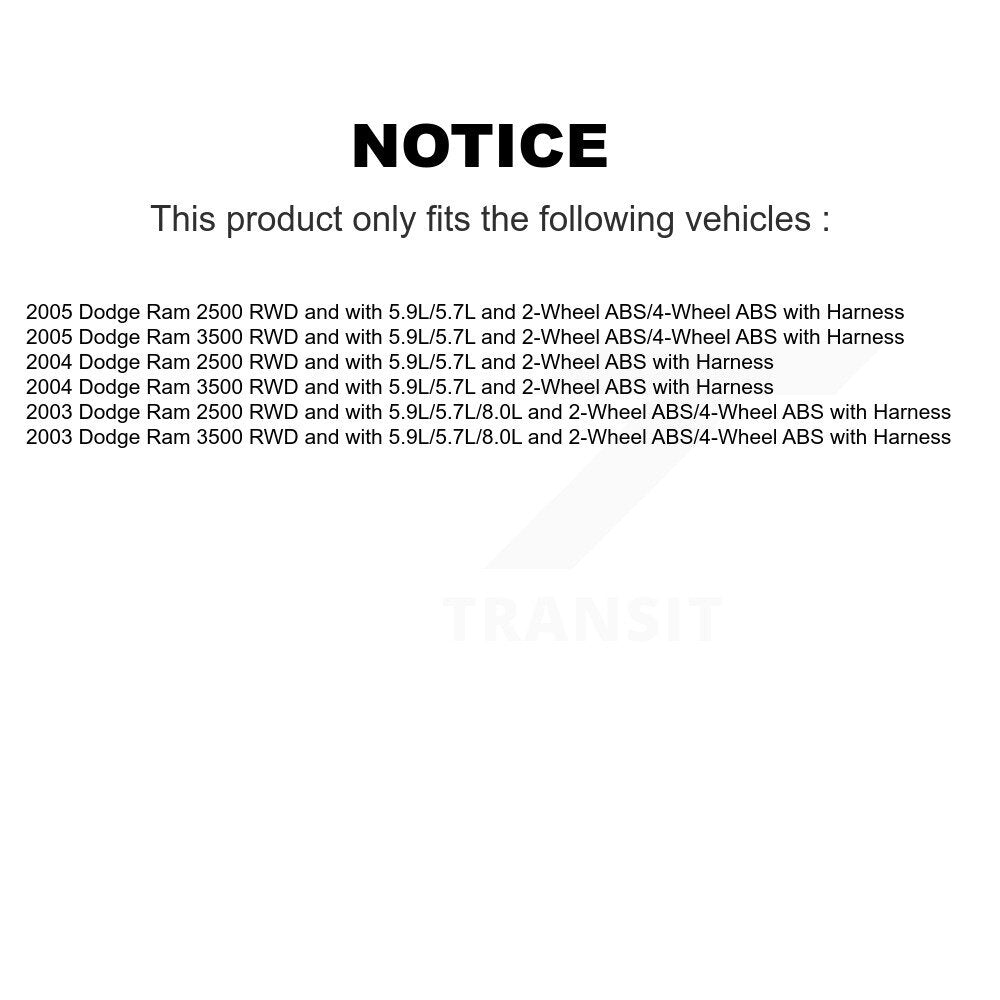 Front Wheel Hub Bearing And Extra ABS Sensor Kit For Dodge Ram 2500 3500 with Harness K7S-100116