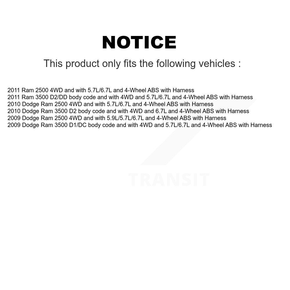 Front Wheel Hub Bearing And Extra ABS Sensor Kit For Dodge Ram 2500 3500 with Harness K7S-100118