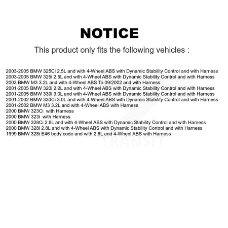 Front Wheel Hub Bearing Sensor Kit For BMW 325i 325Ci 320i 330Ci M3 330i 328i 323Ci 323i K7S-100179