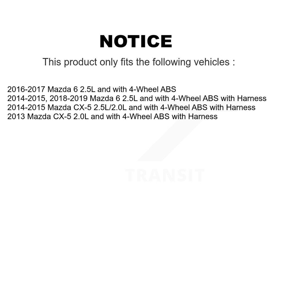 Front Wheel Hub Bearing And ABS Sensor Kit For Mazda CX-5 6 K7S-100180