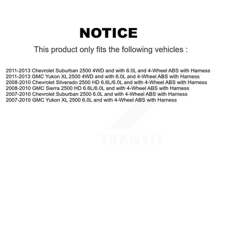 Front Wheel Hub Bearing Extra Sensor Kit For Chevrolet GMC Sierra 2500 HD Silverado Yukon K7S-100181