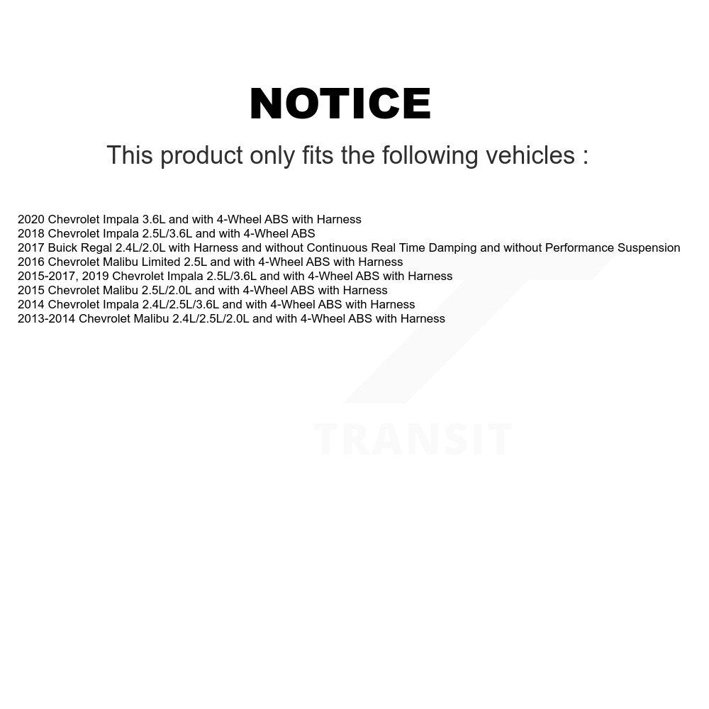 Front Wheel Hub Bearing & ABS Sensor Kit For Chevrolet Malibu Impala Limited Buick Regal K7S-100189