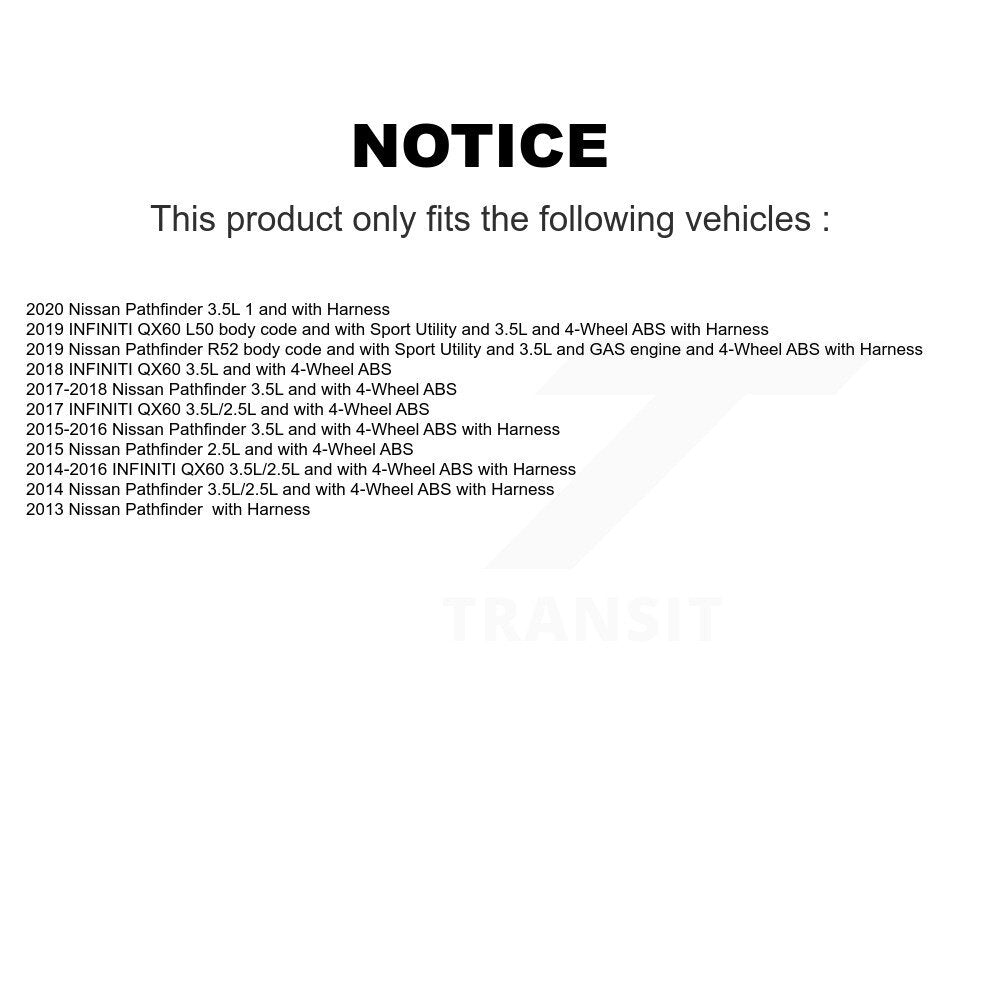 Front Wheel Hub Bearing And ABS Sensor Kit For Nissan Pathfinder INFINITI QX60 K7S-100207