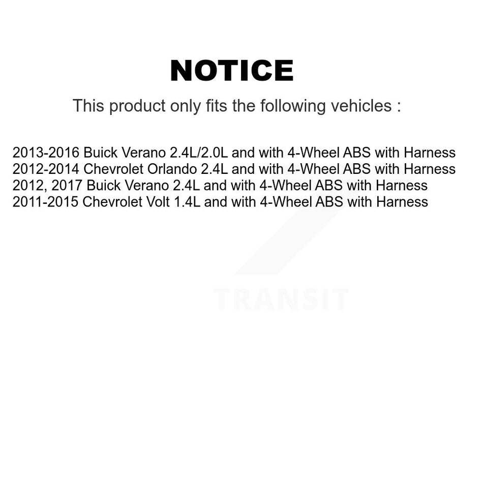 Front Wheel Hub Bearing & Sensor Kit For Buick Verano Chevrolet Orlando Volt with Harness K7S-100216