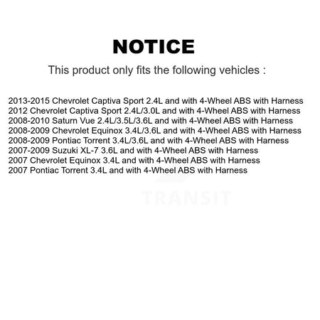 Front Wheel Hub Bearing Extra Sensor Kit For Chevrolet Equinox Pontiac Torrent Saturn Vue K7S-100225