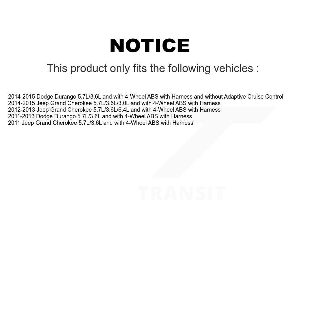 Front Wheel Hub Bearing And ABS Sensor Kit For Jeep Grand Cherokee Dodge Durango K7S-100241