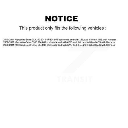 Front Wheel Bearing And ABS Sensor Kit For Mercedes-Benz GLK350 C300 C350 with Harness K7S-100269