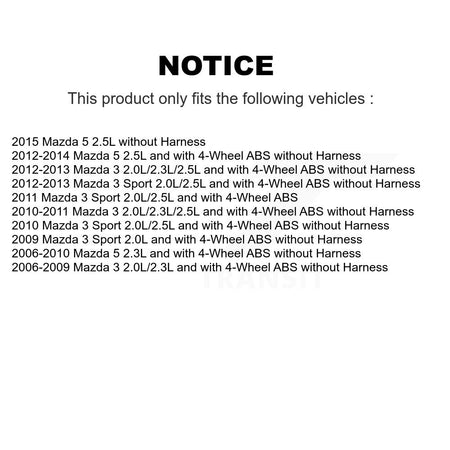 Front Wheel Bearing And ABS Sensor Kit For Mazda 3 5 Sport K7S-100274