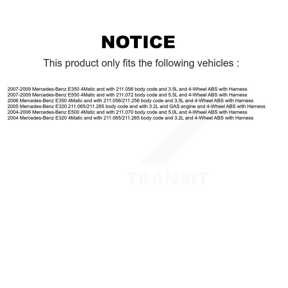 Front Wheel Bearing And ABS Sensor Kit For Mercedes-Benz E350 E320 E500 E550 with Harness K7S-100284