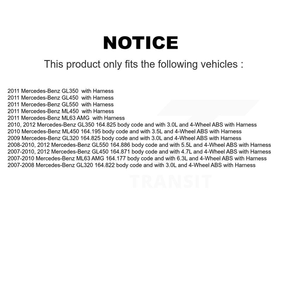 Front Wheel Bearing & Sensor Kit For Mercedes-Benz GL350 GL320 GL450 GL550 ML63 AMG ML450 K7S-100299