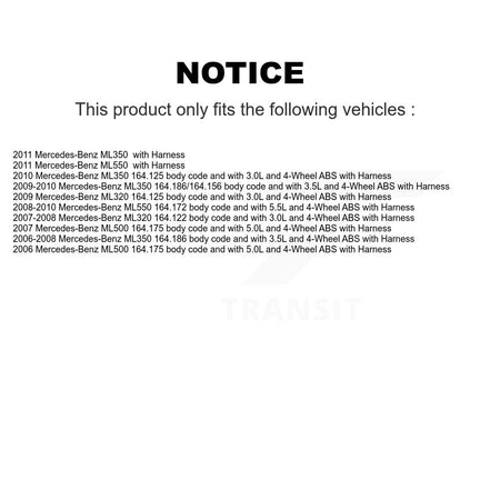 Front Wheel Bearing ABS Sensor Kit For Mercedes-Benz ML350 ML320 ML550 ML500 with Harness K7S-100300