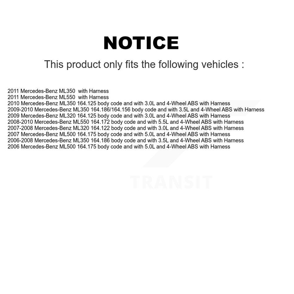 Front Wheel Bearing ABS Sensor Kit For Mercedes-Benz ML350 ML320 ML550 ML500 with Harness K7S-100300