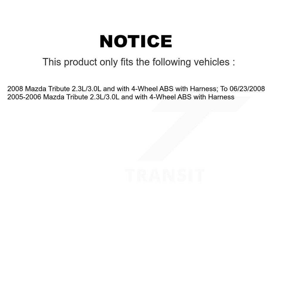 Rear Wheel Bearing And ABS Sensor Kit For Mazda Tribute 2.3L 3.0L with 4-Wheel K7S-100333
