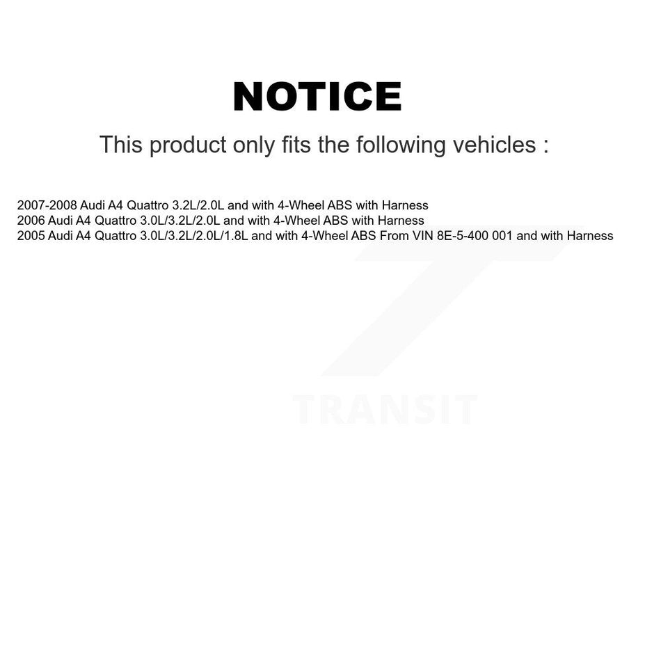 Rear Wheel Bearing And ABS Sensor Kit For Audi A4 Quattro K7S-100341