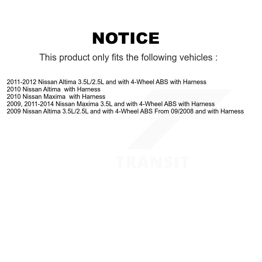 Rear Wheel Hub Bearing And ABS Sensor Kit For Nissan Altima Maxima K7S-100431