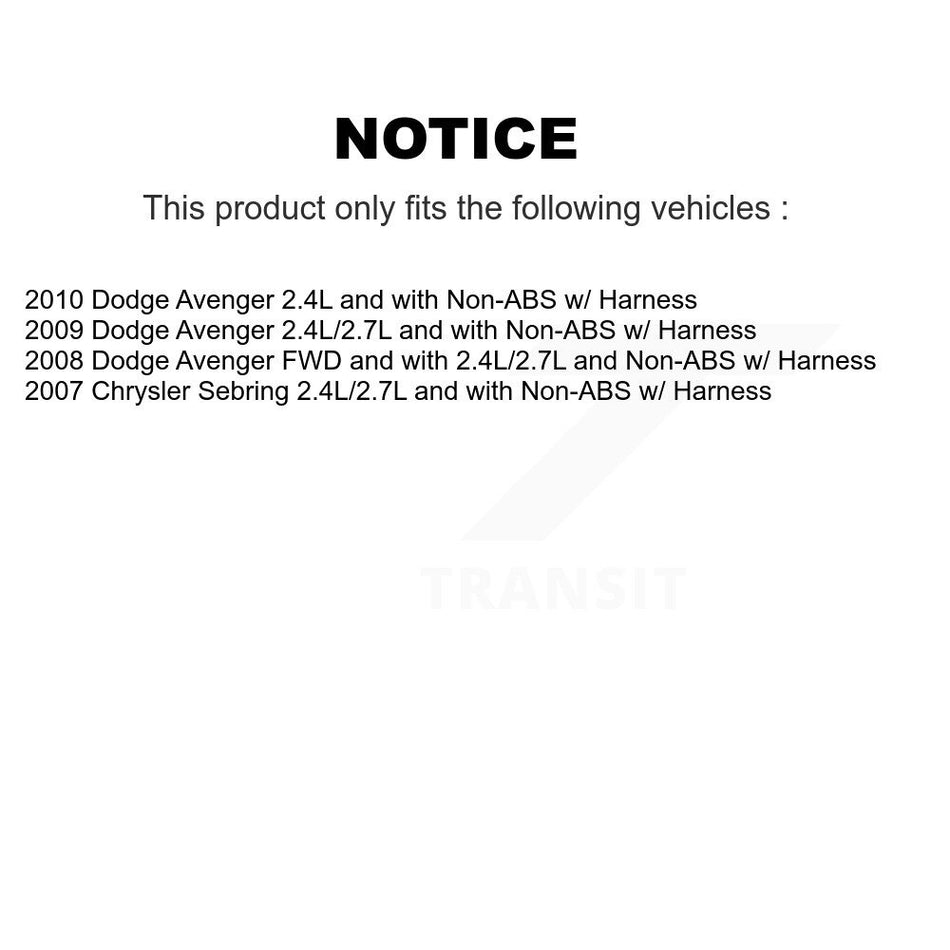 Rear Right Wheel Hub Bearing And ABS Sensor Kit For 2009 Chrysler Sebring with Harness K7S-100458