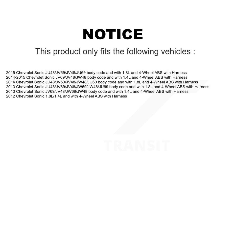 Rear Wheel Hub Bearing And ABS Sensor Kit For Chevrolet Sonic with Harness K7S-100485