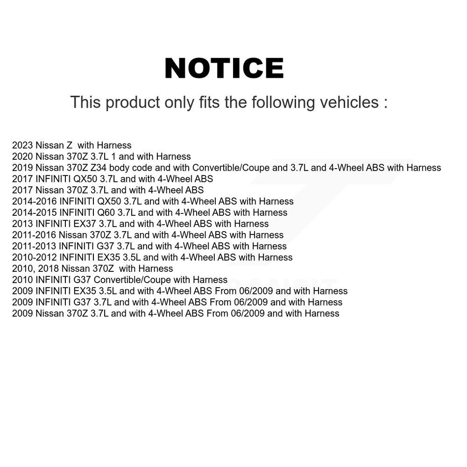 Rear Wheel Hub Bearing & ABS Sensor Kit For INFINITI G37 QX50 Nissan 370Z EX35 EX37 Q60 Z K7S-100540