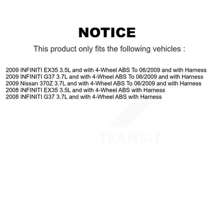 Rear Wheel Hub Bearing And ABS Sensor Kit For INFINITI G37 EX35 Nissan 370Z K7S-100542
