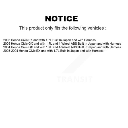 Rear Wheel Hub Bearing And ABS Sensor Kit For Honda Civic Built In Japan with Harness K7S-100551