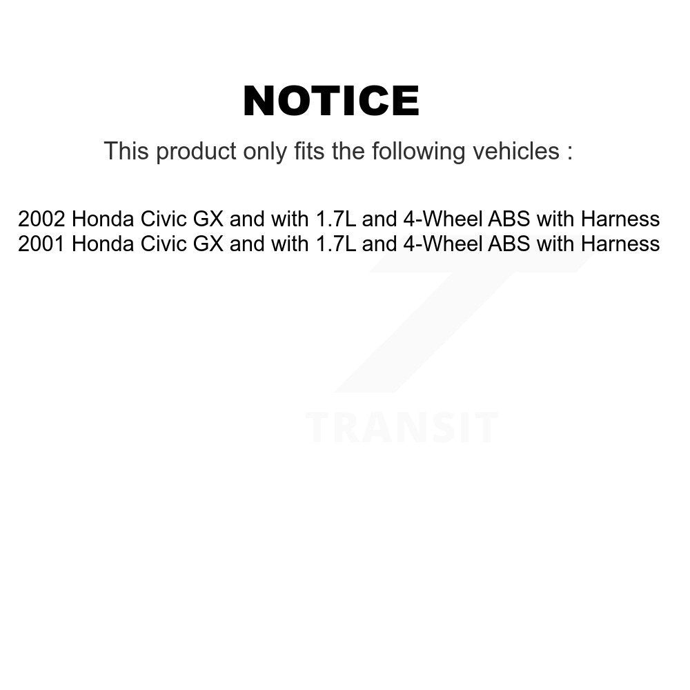Rear Wheel Hub Bearing & Sensor Kit For Honda Civic GX with 1.7L 4-Wheel ABS Harness K7S-100559