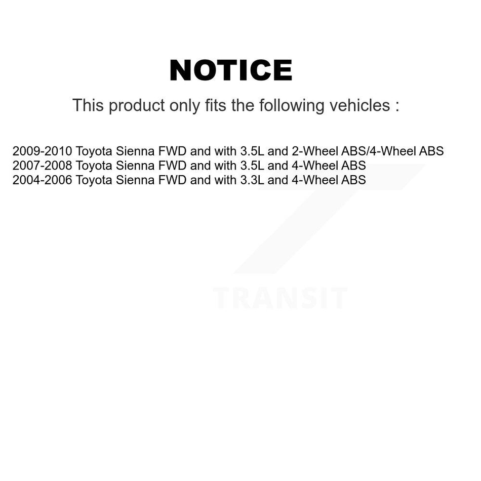 Rear Wheel Hub Bearing And Extra ABS Sensor Kit For Toyota Sienna K7S-100613