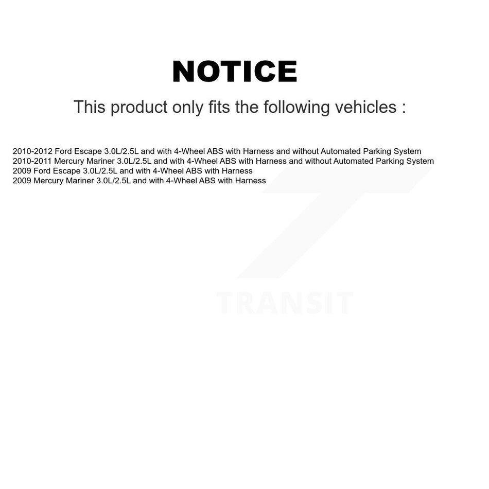 Rear Wheel Bearing Sensor Kit For Ford Escape Mercury Mariner 3.0L/2.5L with 4-Wheel ABS K7S-100665