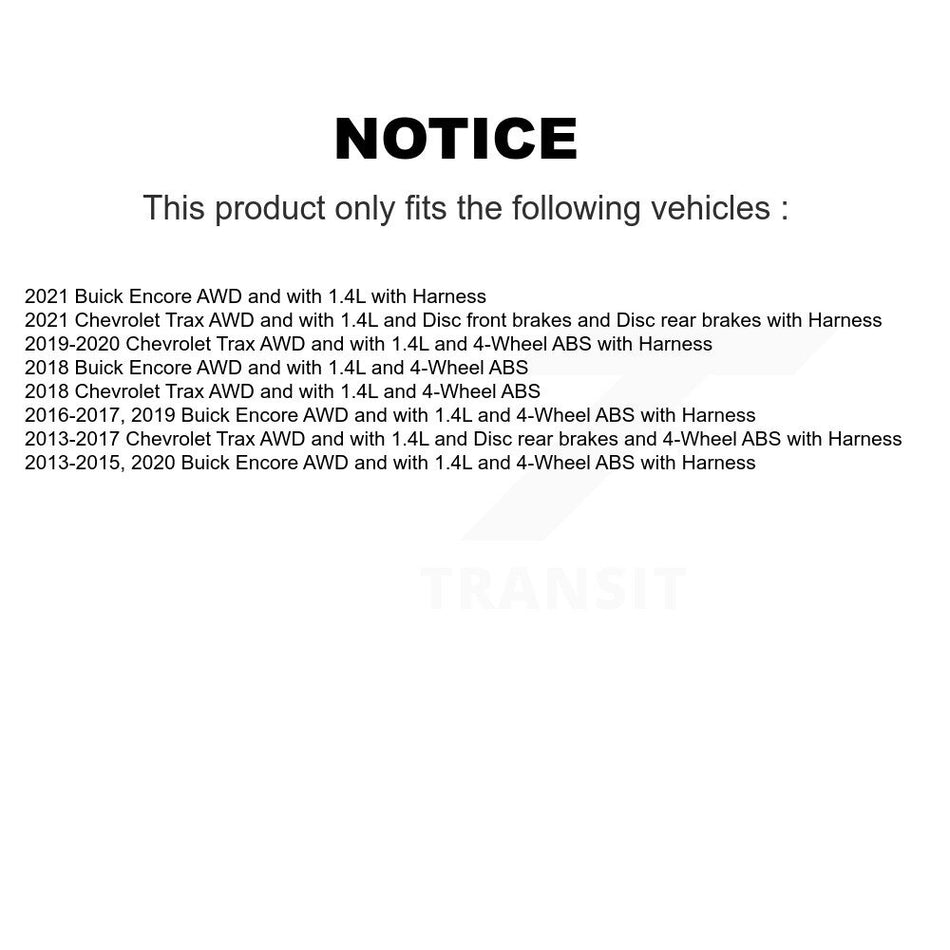 Rear Wheel Bearing And ABS Sensor Kit For Buick Encore Chevrolet Trax K7S-100673