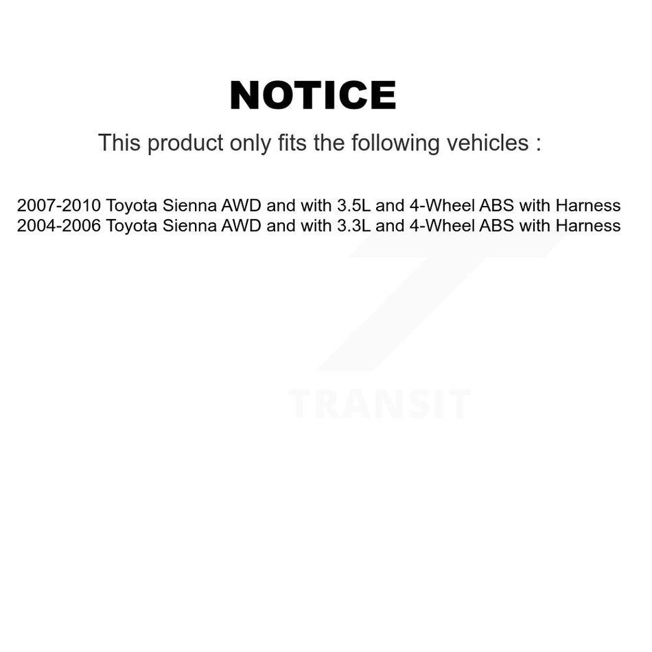Rear Wheel Hub Bearing And ABS Sensor Kit For Toyota Sienna with Harness K7S-100680