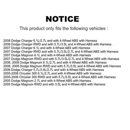 Rear Wheel Hub Bearing ABS Sensor Kit For Chrysler 300 Dodge Charger Magnum with Harness K7S-100722