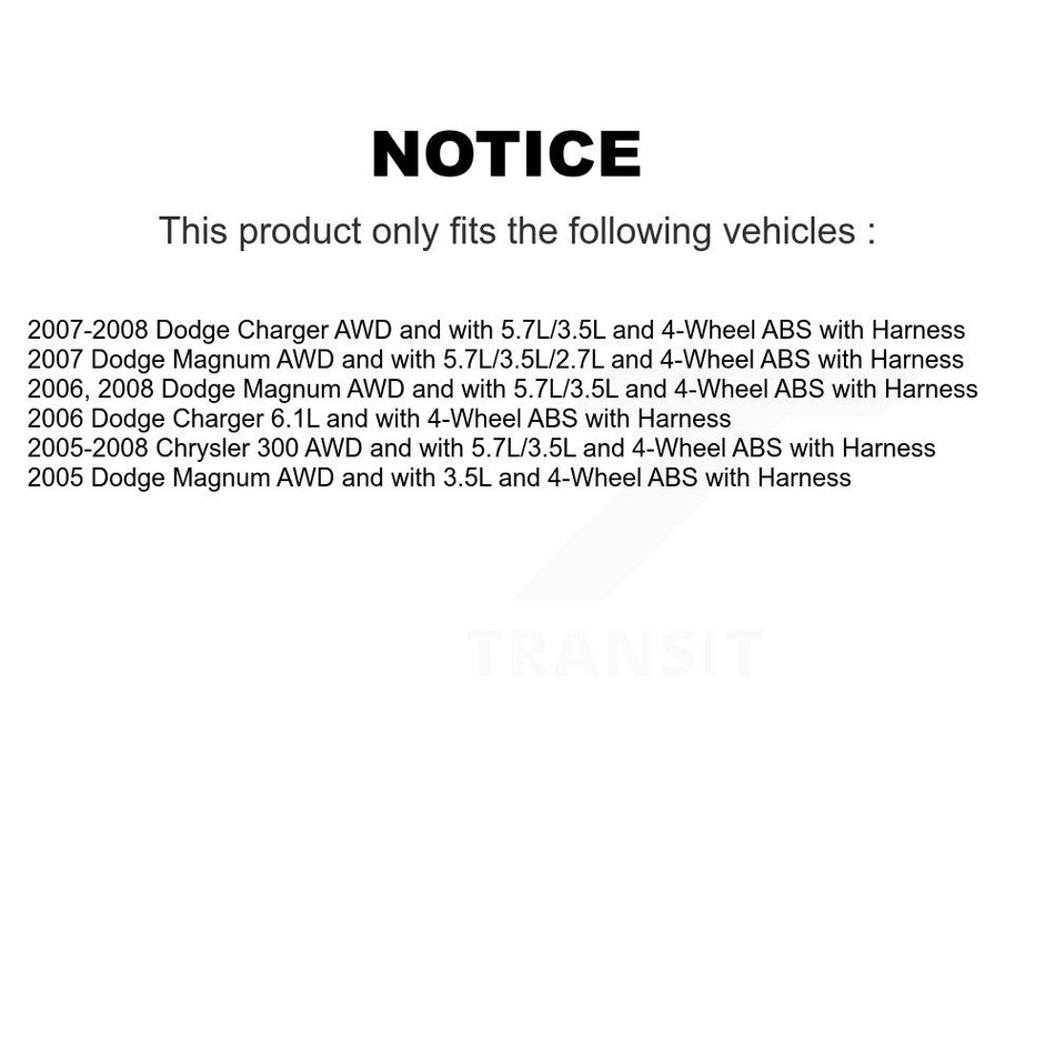 Rear Wheel Hub Bearing ABS Sensor Kit For Chrysler 300 Dodge Charger Magnum with Harness K7S-100723