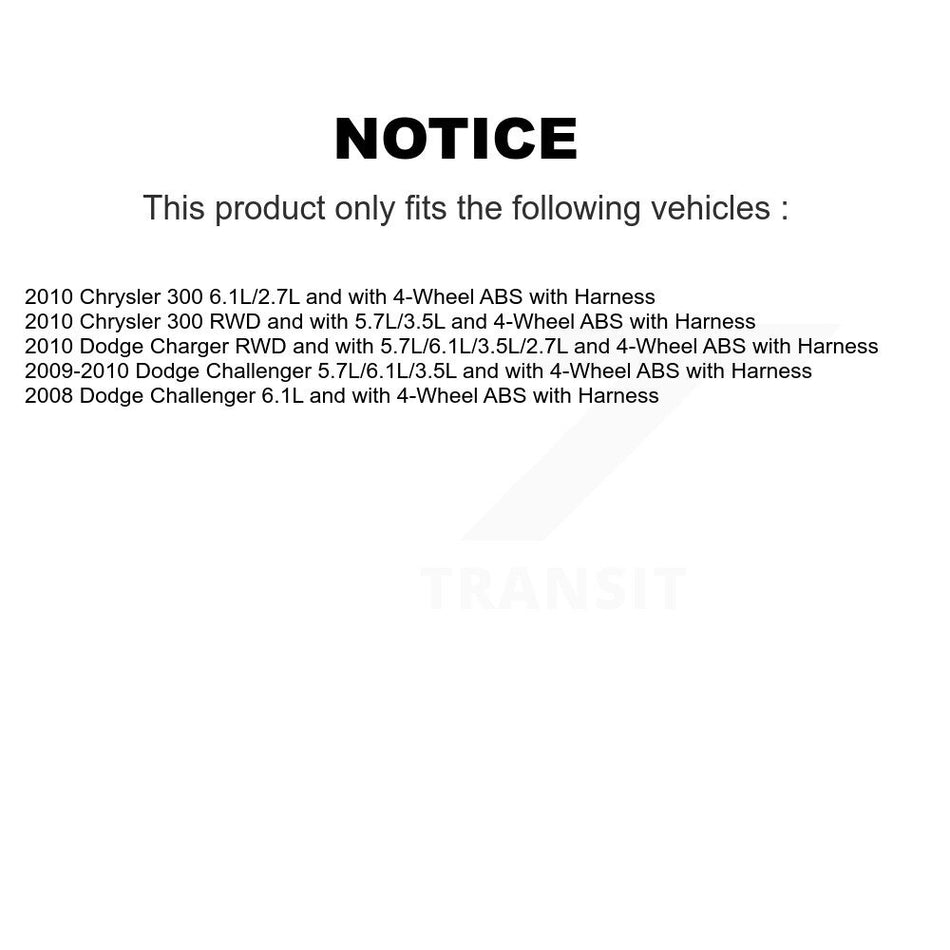 Rear Wheel Hub Bearing Sensor Kit For Dodge Challenger Charger Chrysler 300 with Harness K7S-100724