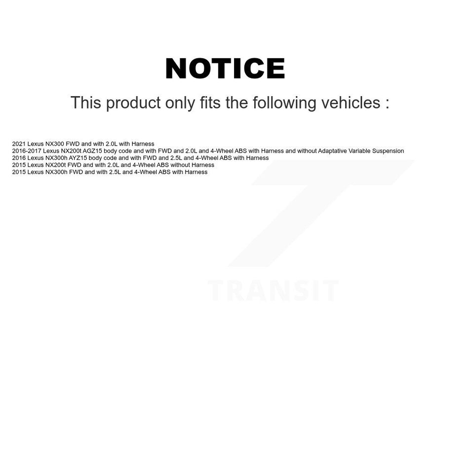 Rear Wheel Hub Bearing And Extra ABS Sensor Kit For Lexus NX200t NX300 NX300h K7S-100760