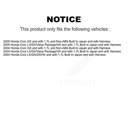 Rear Wheel Hub Bearing And ABS Sensor Kit For Honda Civic Built In Japan with Harness K7S-100767