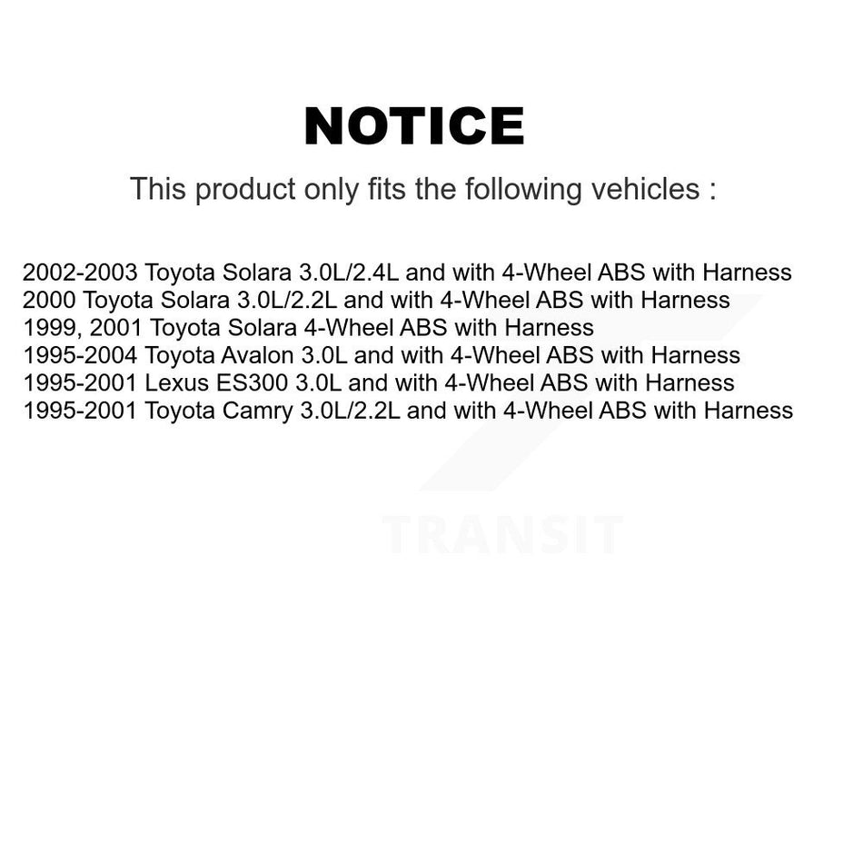 Rear Wheel Hub Bearing Sensor Kit For Toyota Camry Solara Avalon Lexus ES300 with Harness K7S-100781