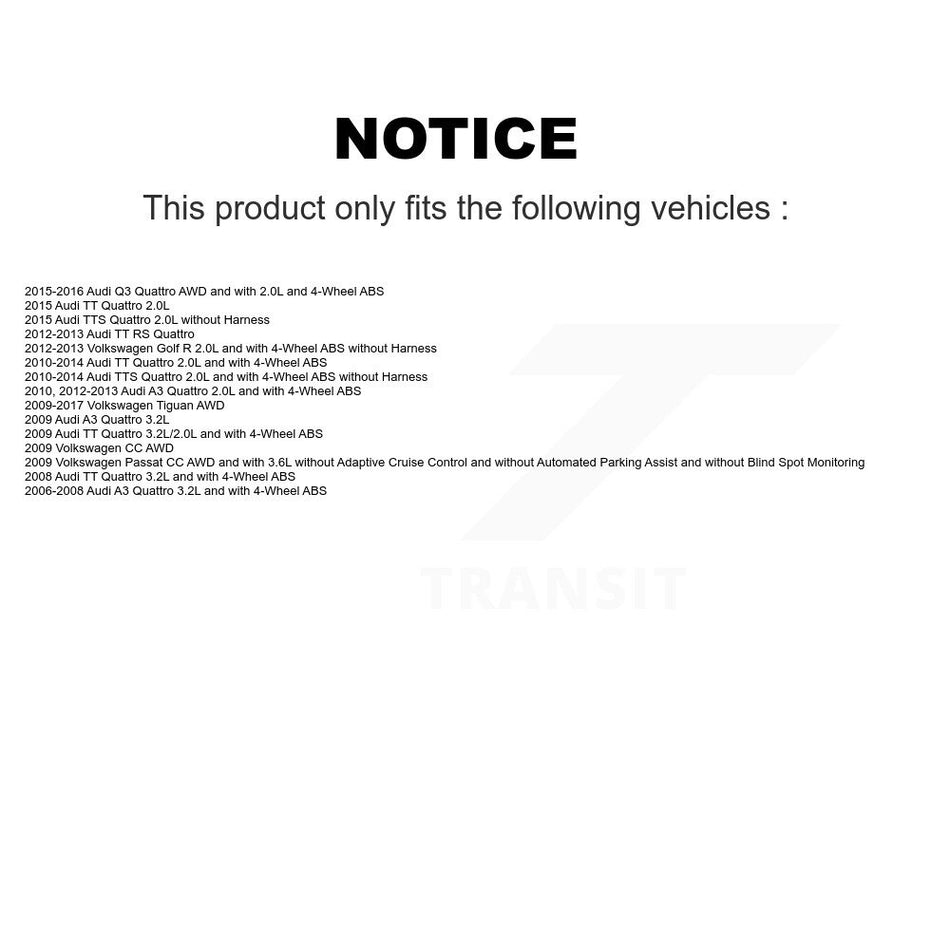 Rear Wheel Hub Bearing & Sensor Kit For Volkswagen Tiguan Audi Q3 Quattro TT A3 CC Golf R K7S-100802