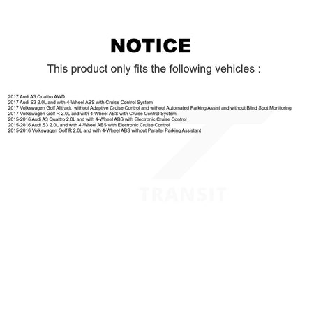 Rear Wheel Hub Bearing & ABS Sensor Kit For Audi A3 Quattro Volkswagen Golf R Alltrack S3 K7S-100803