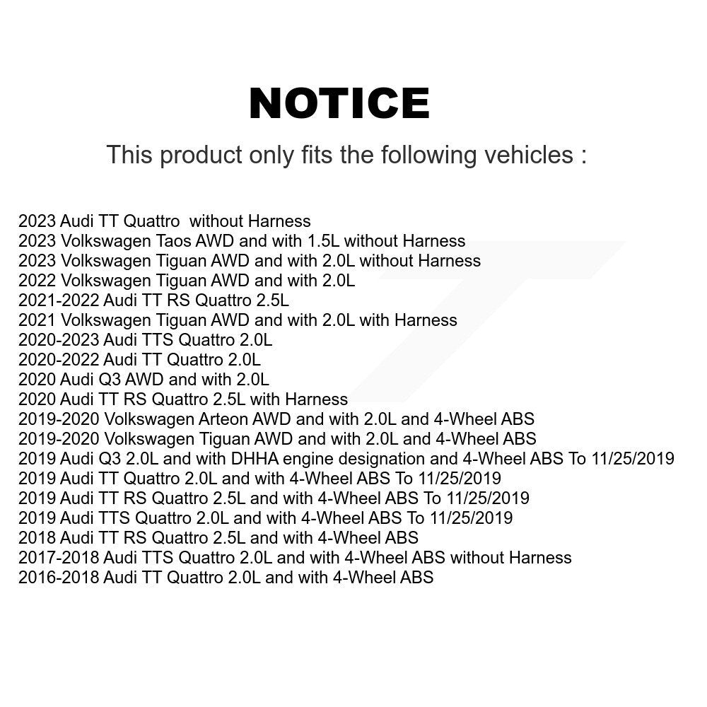 Rear Wheel Hub Bearing Sensor Kit For Volkswagen Tiguan Taos Audi Q3 Arteon TT Quattro RS K7S-100804