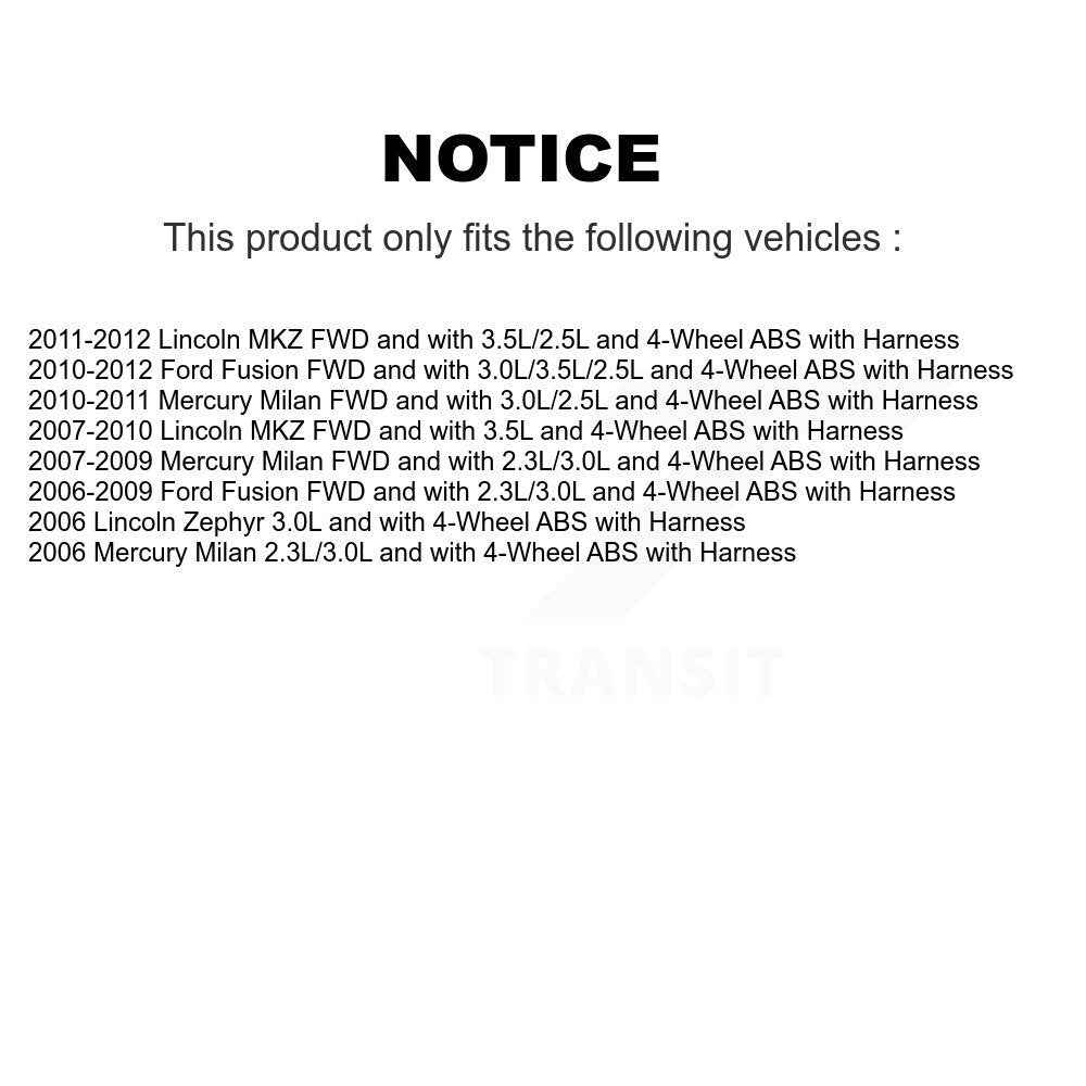 Rear Wheel Hub Bearing & ABS Sensor Kit For Ford Fusion Lincoln MKZ Zephyr Mercury Milan K7S-100863