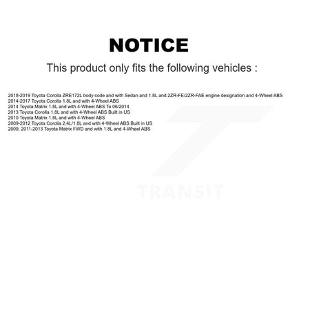 Rear Wheel Hub Bearing And Extra ABS Sensor Kit For Toyota Corolla Matrix K7S-100943