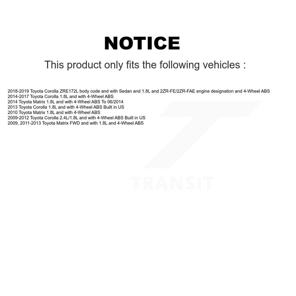 Rear Wheel Hub Bearing And Extra ABS Sensor Kit For Toyota Corolla Matrix K7S-100943