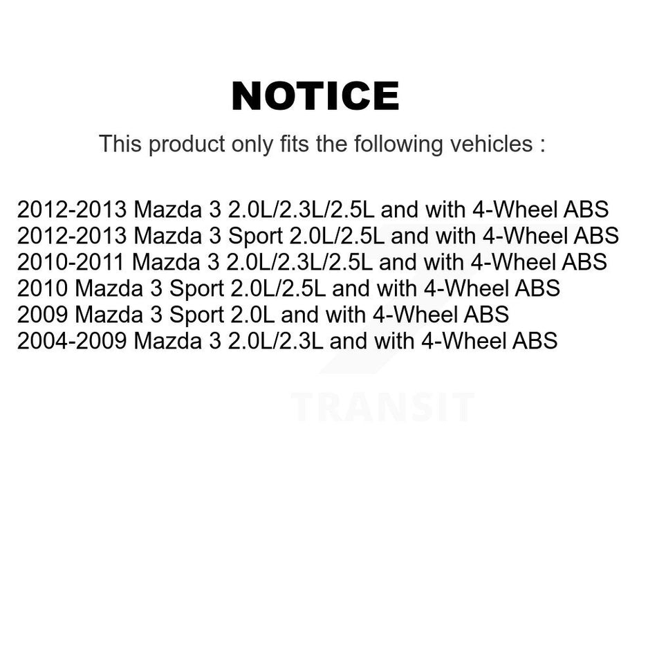 Rear Wheel Hub Bearing And ABS Sensor Kit For Mazda 3 Sport K7S-100946